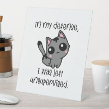 Lustigt katt i mitt försvar Lämnades jag oövervaka