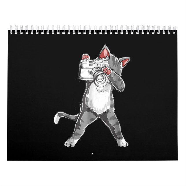 Lustigt katt med fotografi av kameran kalender (Omslag)