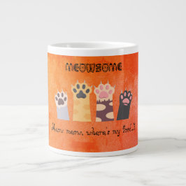 Lustigt katt, Meow some, Cat Lover Mugg Specialty  Jumbo Mugg