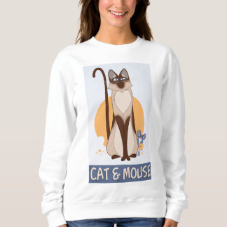 Lustigt katt och cute Mouse som söker ost T Shirt