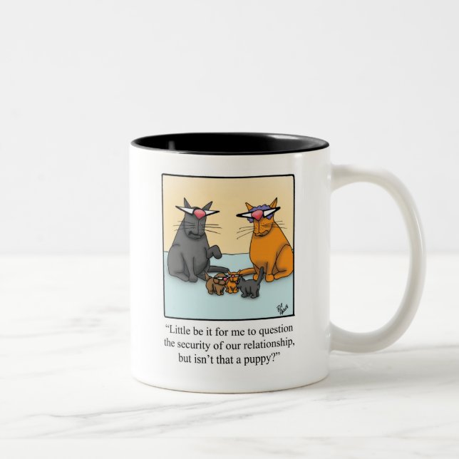 Lustigt katt och hund Humor Mugg (Höger)