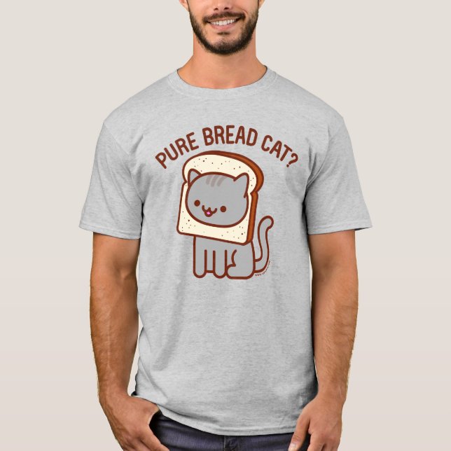 Lustigt katt T-Shirt - "RURE BREAD CAT?" (Framsida)