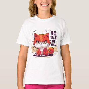 "Lustigt katt-Tecknad "No Talk Me I Arg" T-shirt