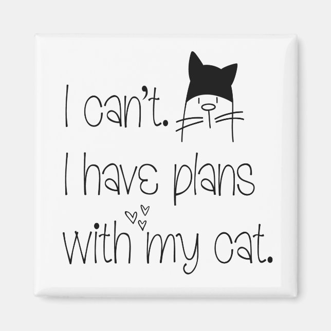 Lustigt Kattdjur Ursäkta att jag inte kan ha plane Magnet (Framsidan)