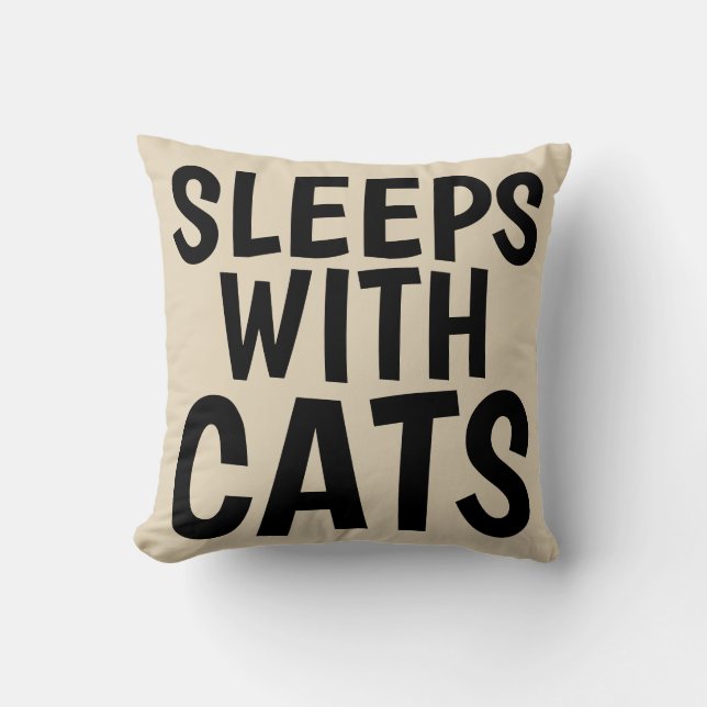Lustigt kattfylleri, SLEEPS MED KATT Kudde (Framsida)