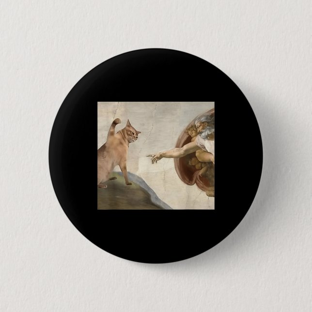 Lustigt kattgud skapelse av Adam Meme Jesus Knapp (Framsida)
