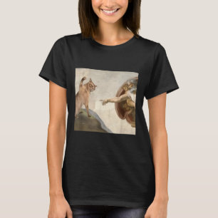 Lustigt kattgud skapelse av Adam Meme Jesus T Shirt