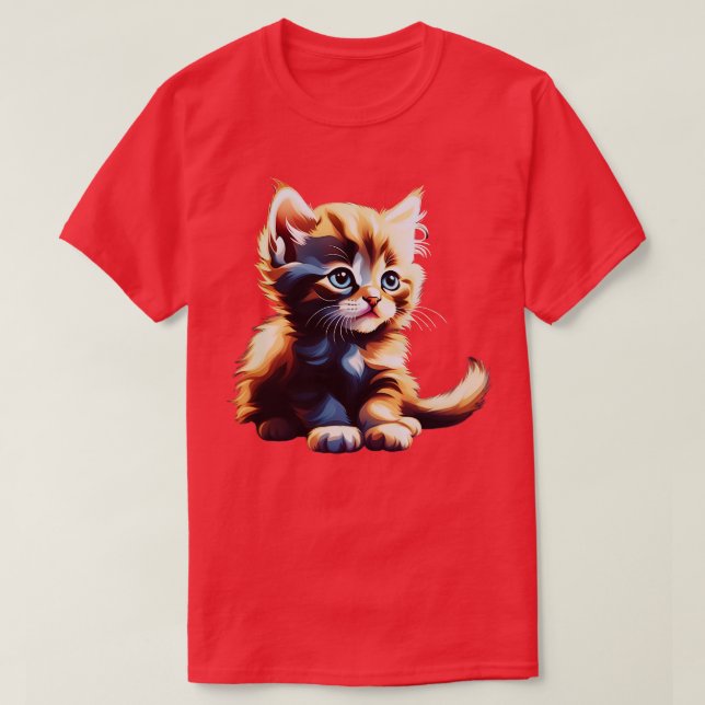 Lustigt kattkonst Skriv ut Den här söta teckningsd T Shirt (Design framsida)