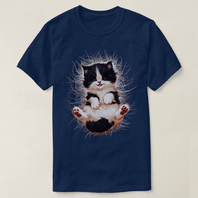 Lustigt kattkonst Skriv ut Den här söta teckningsd T Shirt (Design framsida)