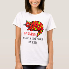 Lustigt kattvarsel lägg till text t shirt