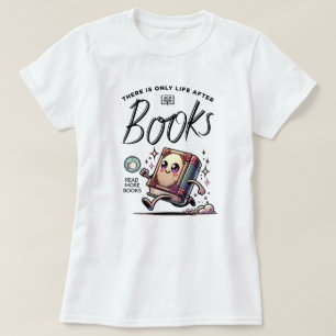 Lustigt Kawaii Bok med citat Läs mer bokar T Shirt