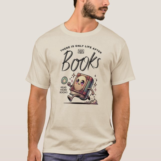 Lustigt Kawaii Bok med citat Läs mer bokar T Shirt (Framsida)