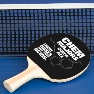 Lustigt kemi Majors täcker sina baser... Pingisracket