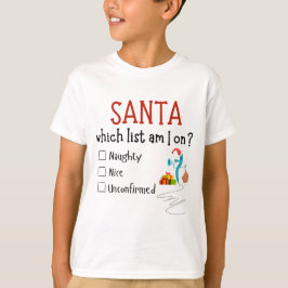 Lustigt Kids jultomts Naughty and Nice List T Shirt