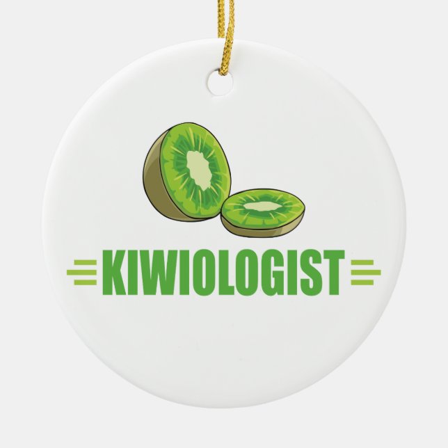 Lustigt Kiwi Älskare Julgransprydnad Keramik (Framsidan)