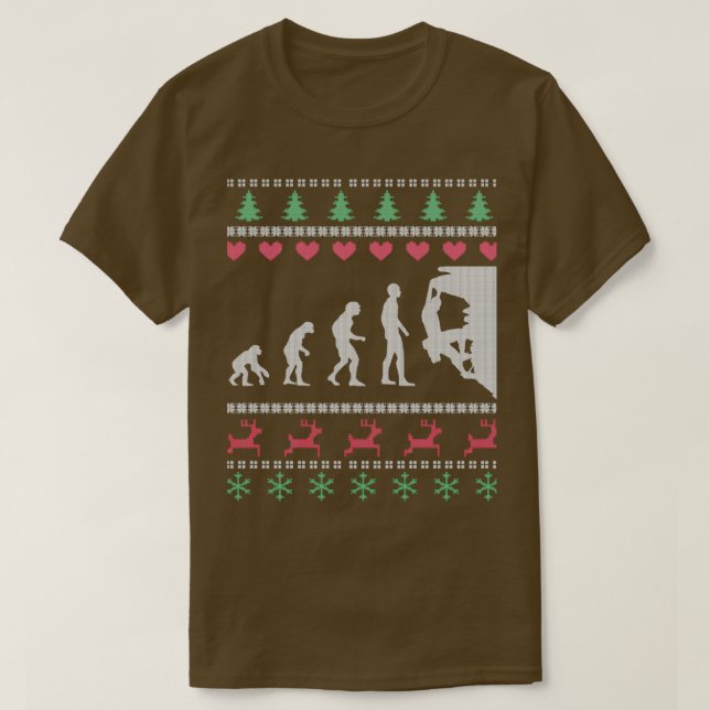 Lustigt klätterevolution Ugly jul Sweater T Shirt (Design framsida)