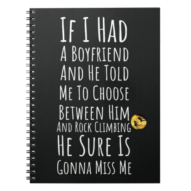 Lustigt klättergåvor från Sten för hennes klimatkv Anteckningsbok (Framsidan)