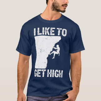 Lustigt klättrande För manar kvinnoberget i Sten i T Shirt