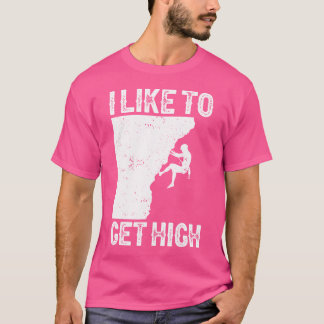 Lustigt klättrande För manar kvinnoberget i Sten i T Shirt