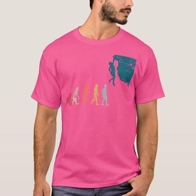 Lustigt klättrande i Sten Bouldering Evolution Gif T Shirt (Framsida)