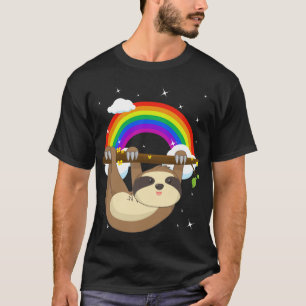 Lustigt klättrande Pride för Sloth LGBT T Shirt