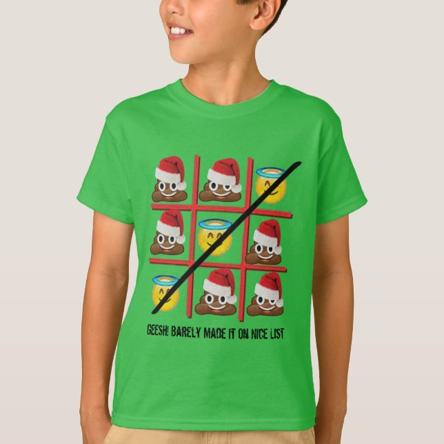 Lustigt, knappt så trevliga barn jul t shirt (Framsida)