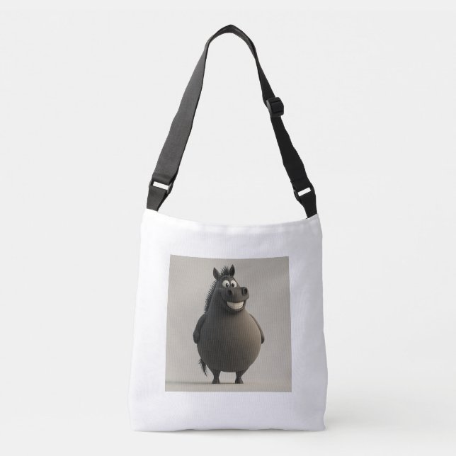 Lustigt Knubbig Horse Tote Bag Axelväska (Framsida)