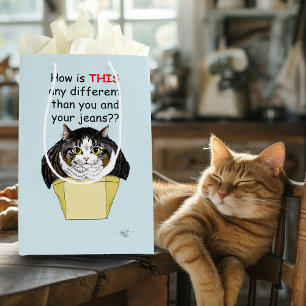 Lustigt Knubbig Tabby katt Box
