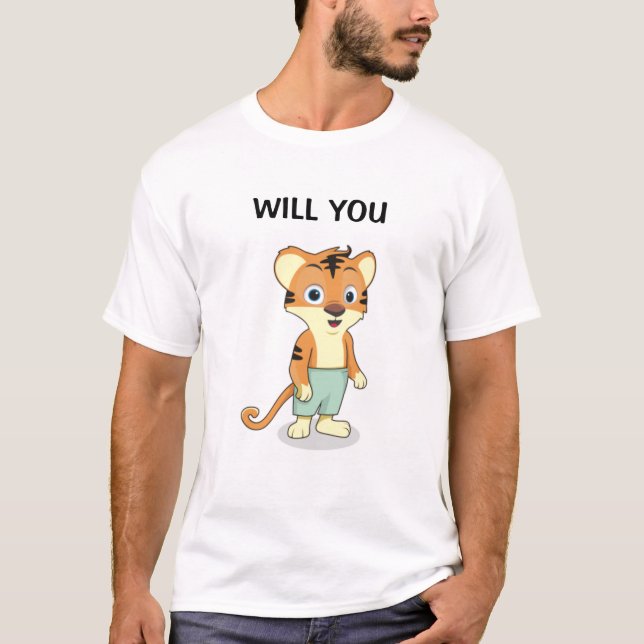 Lustigt kommer du att marry mig Giftermål Frieri T T Shirt (Framsida)