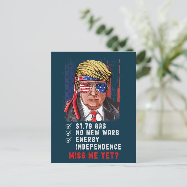 Lustigt Konservativ anti-biden Miss Me ännu. Vykort (Stående Fram)