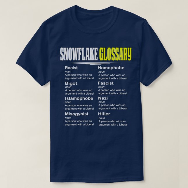 Lustigt Konservativ Design Snowflake Glossary  T Shirt (Design framsida)