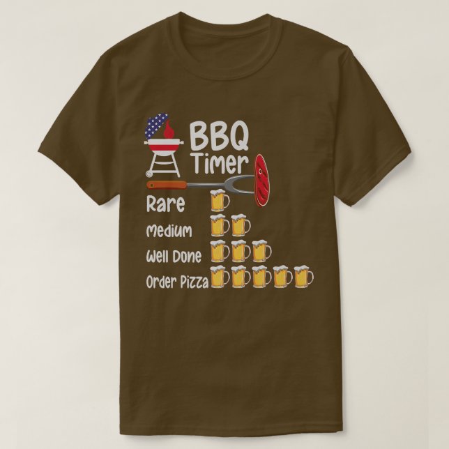 Lustigt konst BBQ Timer Grilling barbecue grilling T Shirt (Design framsida)
