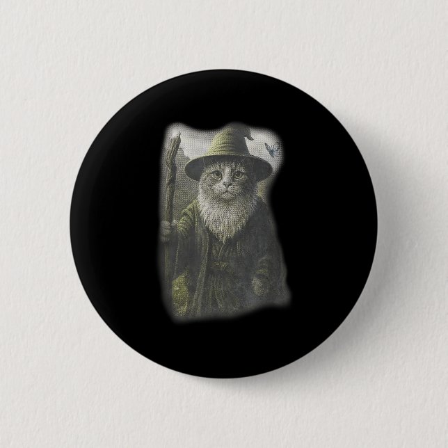 Lustigt Konstig Kitten Ghost Cat Meme Catdalf H Knapp (Framsida)