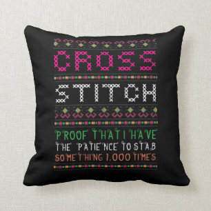 Lustigt Kor-stift Needlepoint Sewing Nål Art Kudde