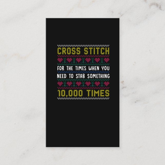 Lustigt Kor Stitch Humor Crafty Needlepoint Mamma Visitkort (Framsida)