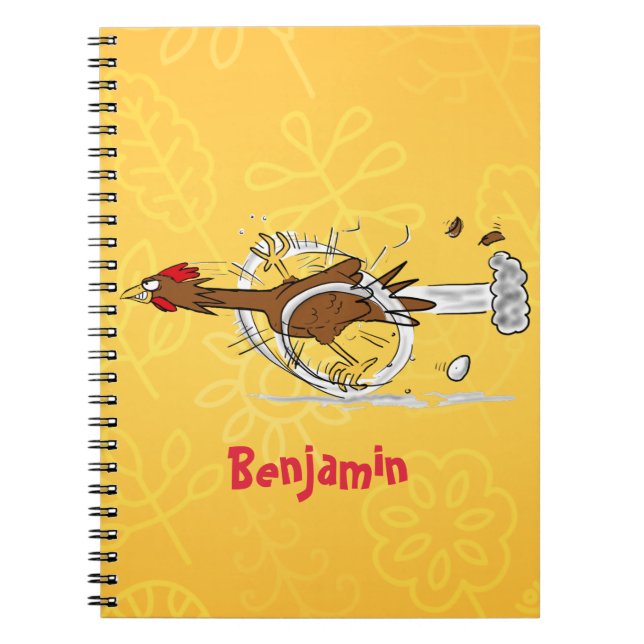 Lustigt körande tecknad av coola-kyckling anteckningsbok (Framsidan)