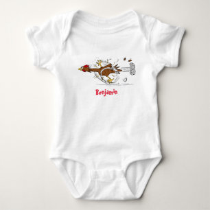 Lustigt körande tecknad av coola-kyckling t shirt
