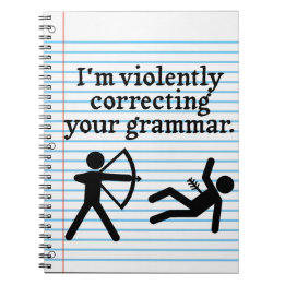 Lustigt "Korrigera din grammatik tyst" Anteckningsbok Med Spiral