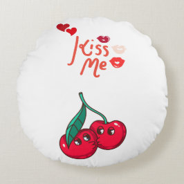 Lustigt körsbär i Kärlek. Rund Kudde