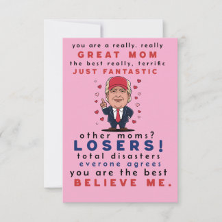 Lustigt kort för Mamma från dotter, son, barn.