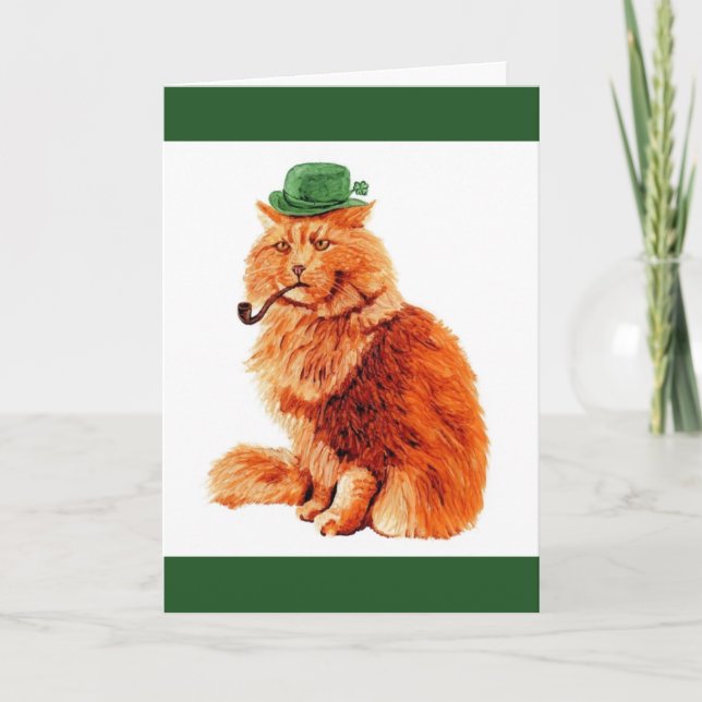 Lustigt kort för St. Patricks Day Cat Card (Framsida)