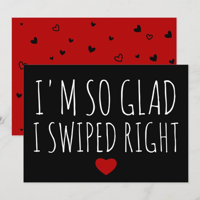 Lustigt kort på Alla hjärtans dag så glad att jag  (Fram/baksida)