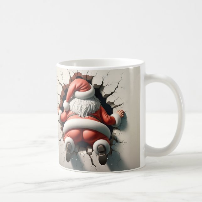 Lustigt kraschar Jultomten Design Kaffemugg (Höger)