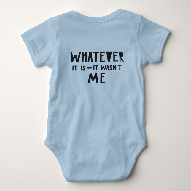 Lustigt Kreativ Text "Det var inte jag" Blue Boy T Shirt (Baksida)