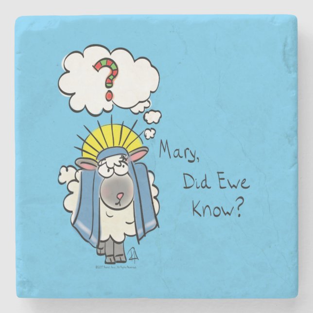 Lustigt kristen julgräddfår stenunderlägg (Framsidan)