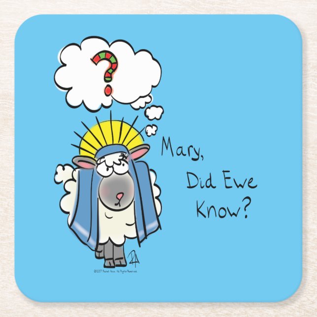 Lustigt kristen julgräddfår underlägg papper kvadrat (Framsidan)