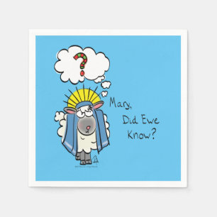 Lustigt kristet jute Cute Sheep-Tecknad Pappersservett
