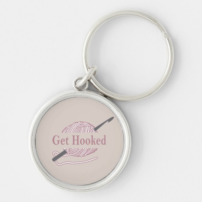 Lustigt krockcitattecken som säger rund silverfärgad nyckelring (Framsidan)