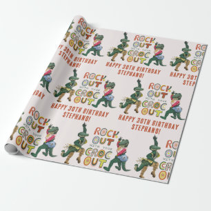 Lustigt krokodil ut Sten med krokodilen Presentpapper