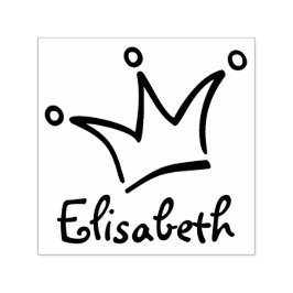 Lustigt Krona svart + din backgr. & NAMN Självfärgande Stämpel